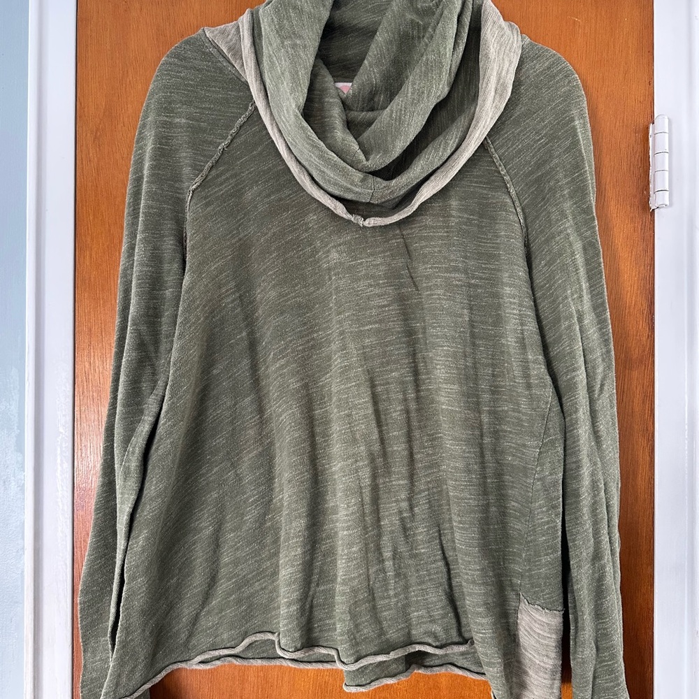 FP Beach Sage Green Cowl Neck Sweater